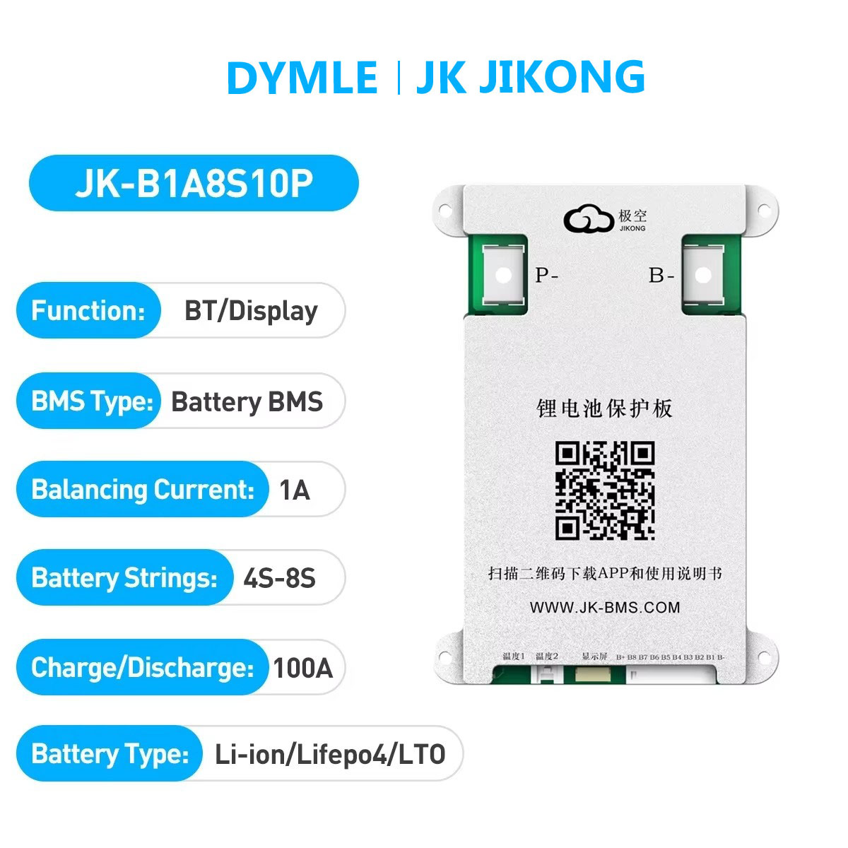 JK JIKONG B1A8S10P BMS Ativo I - Lithium Battery 12V avaliação e preço