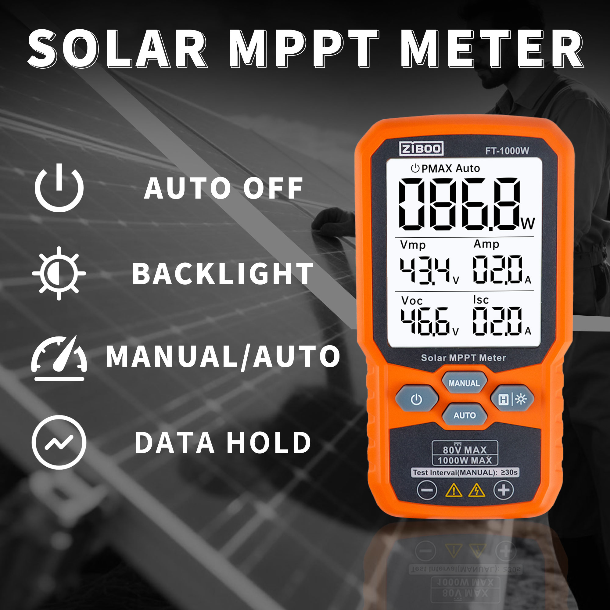 Ziboo FT-1000W medidor solar m - Energy Monitor Meter avaliação e preço